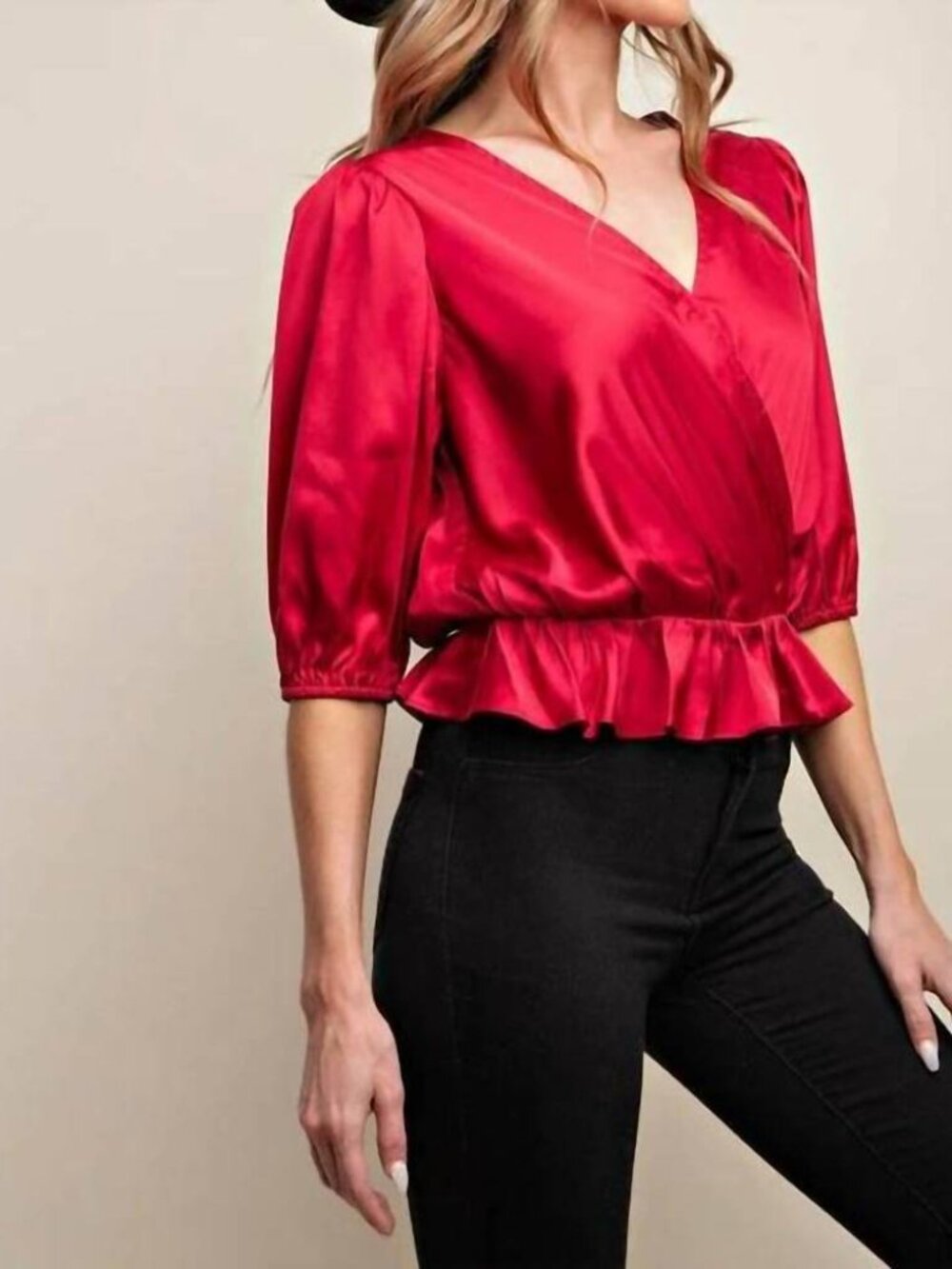 KORI Satin Bodysuit Top